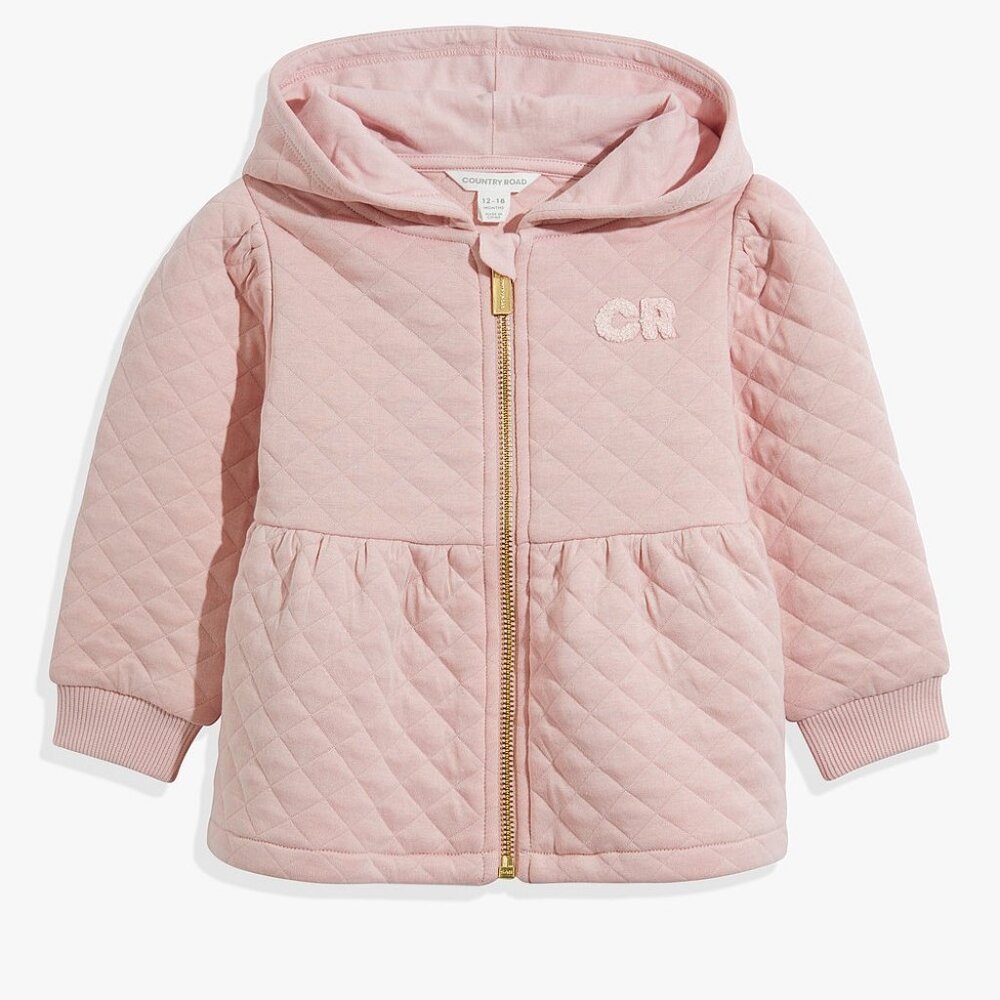 CR Quilted Baby Jacket in Light Pink 12-18M